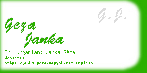 geza janka business card