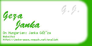 geza janka business card